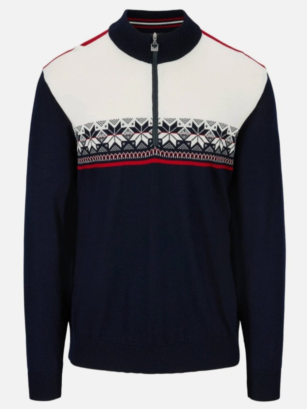 Dale of Norway Liberg 1/4 Zip 100% Merino Size Small Wool Knit Sweater Navy/Red